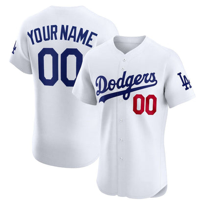 Custom Los Angeles Dodgers Home Elite Jersey – White Stitched Baseball Jersey - Main View