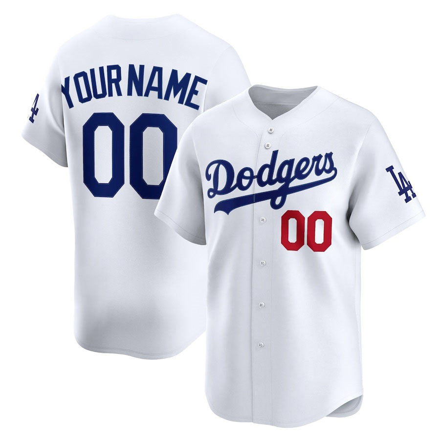 Custom Los Angeles Dodgers Home Limited Jersey - White Stitched Baseball Jersey