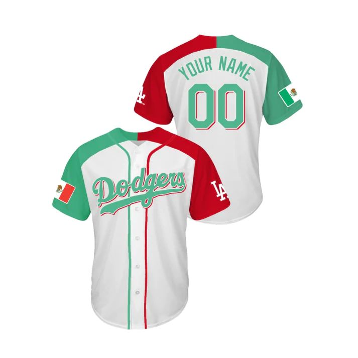 Baseball Jerseys Custom Los Angeles Dodgers jersey 2022 All Star Celebrity Softball Game White Green Split Baseball Anniversary Gift - Main View
