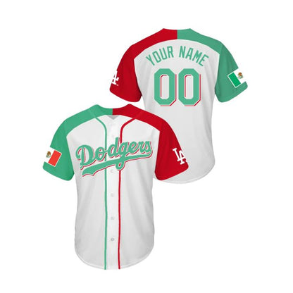 Baseball Jerseys Custom Los Angeles Dodgers jersey 2022 All Star Celebrity Softball Game White Green Split Baseball Anniversary Gift - Main View