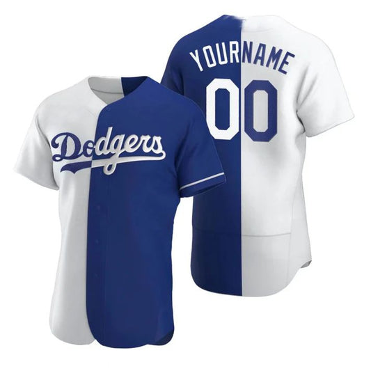 Baseball Jerseys Custom Los Angeles Dodgers White Blue Jersey Stitched Baseball Split Jerseys - Main View