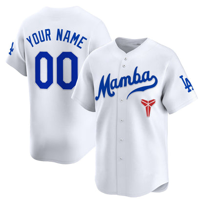 Custom Los Angeles Dodgers White Mamba Vapor Premier Limited Jersey - All Stitched Baseball Jersey - Main View