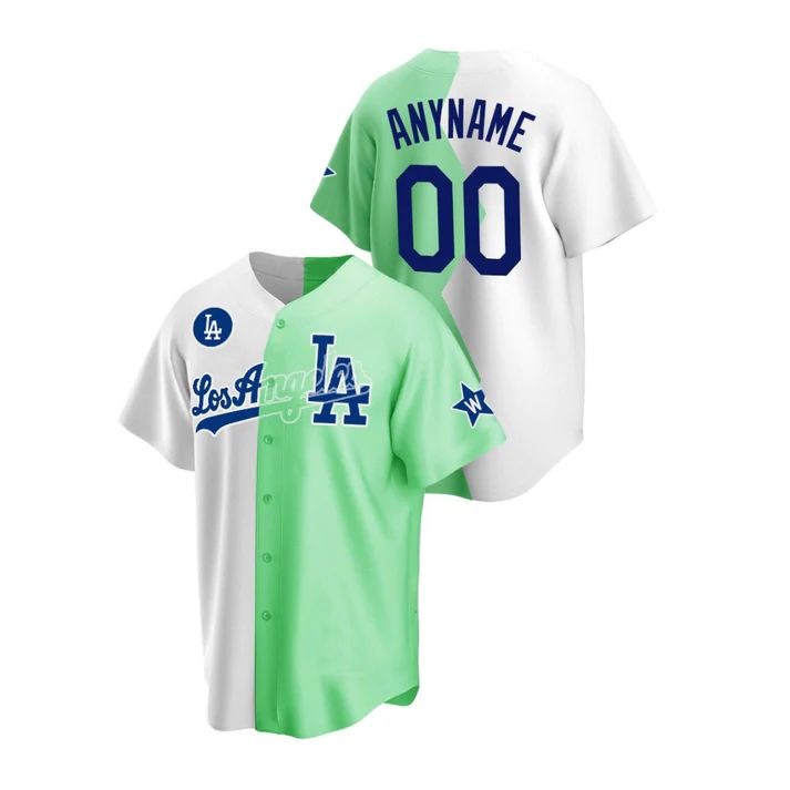 Baseball Jerseys Custom Los Angeles Dodgers jersey 2022 All Star Celebrity Softball Game White Green Split Baseball Anniversary Gift - Main View