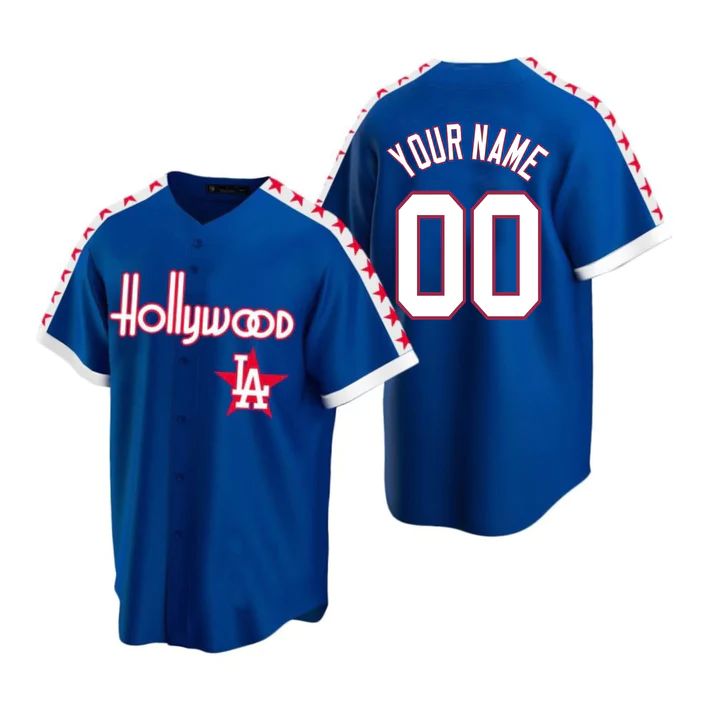Baseball Jerseys Custom Los Angeles Dodgers jersey Blue Hollywood Stitched Personalized Baseball Jerseys - Main View