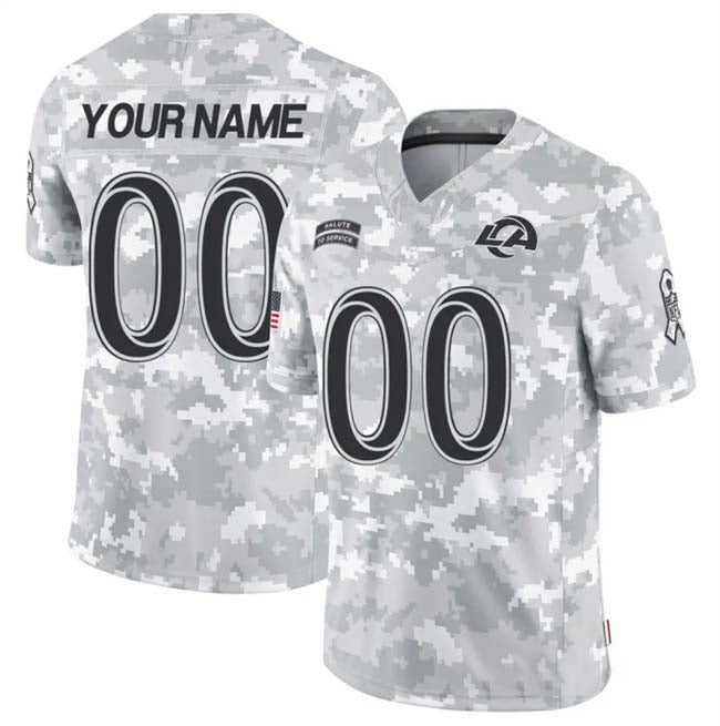 Custom LA.Rams Active Player 2024 F.U.S.E Arctic Camo Salute To Service Limited Stitched Football Jersey - Main View