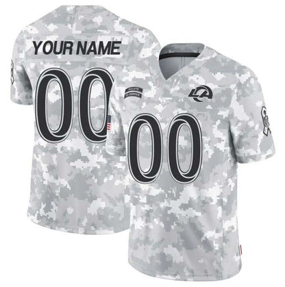 Custom LA.Rams Active Player 2024 F.U.S.E Arctic Camo Salute To Service Limited Stitched Football Jersey - Main View