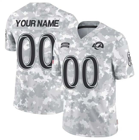 Custom LA.Rams Active Player 2024 F.U.S.E Arctic Camo Salute To Service Limited Stitched Football Jersey - Main View