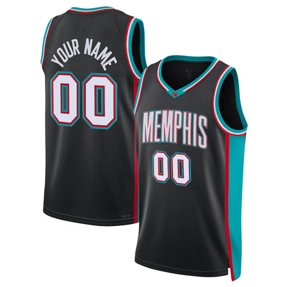 Custom M.Grizzlies Active Player Black 2025 Classic Edition Stitched Basketball Jersey - Main View