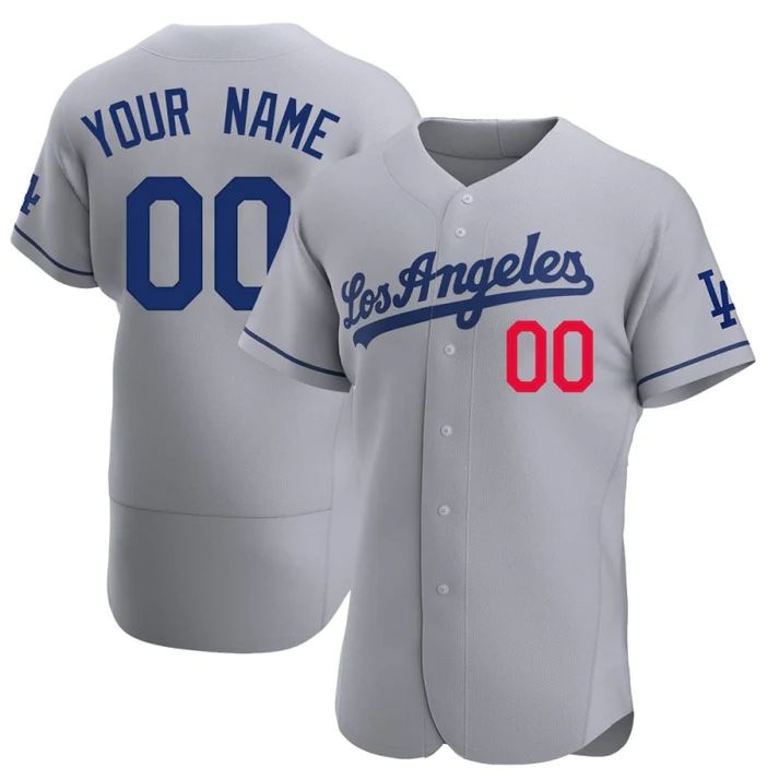 Baseball Jerseys Custom Los Angeles Dodgers Grey Stitched Jersey Letter And Numbers Birthday Gift - Main View