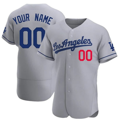 Baseball Jerseys Custom Los Angeles Dodgers Grey Stitched Jersey Letter And Numbers Birthday Gift - Main View