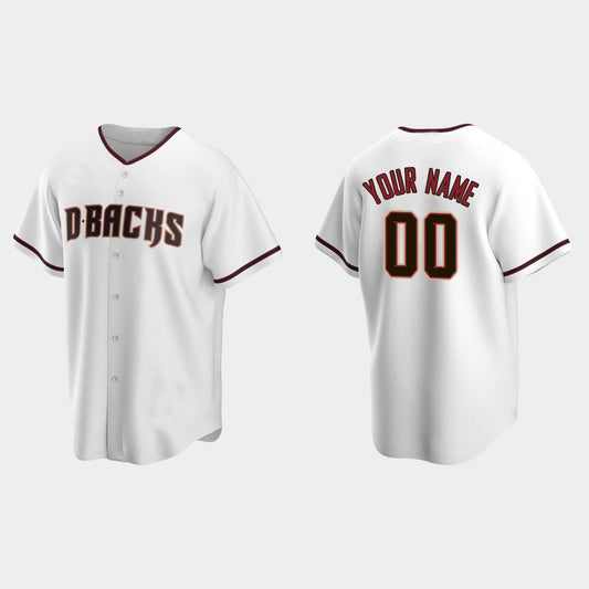 Custom Men Youth Women A.Diamondback White Stitched Baseball Jersey - Main View