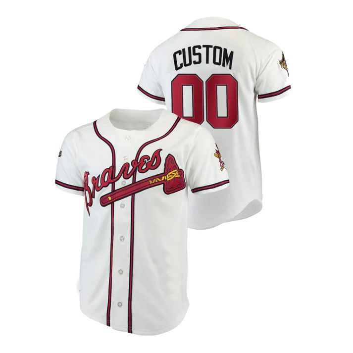 Custom Atlanta Braves Men Youth Women White Cooperstown Name And Number Baseball Jersey Stitched  Baseball Jerseys - Main View