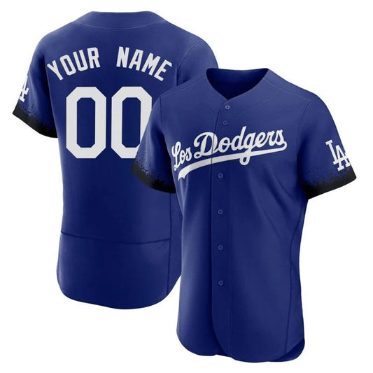 Baseball Jerseys Custom Los Angeles Dodgers Roya City Connect Stitched Jersey - Main View