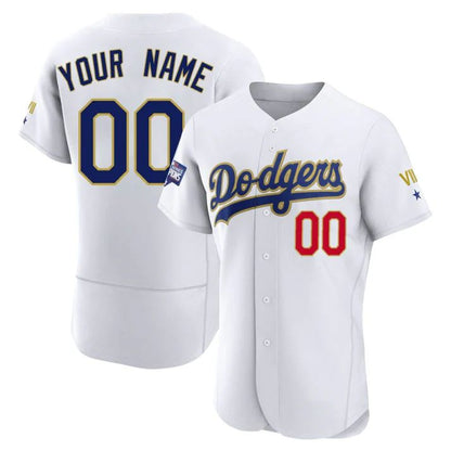 Baseball Jerseys Custom Los Angeles Dodgers White Gold Program Stitched Baseball Jersey - Main View