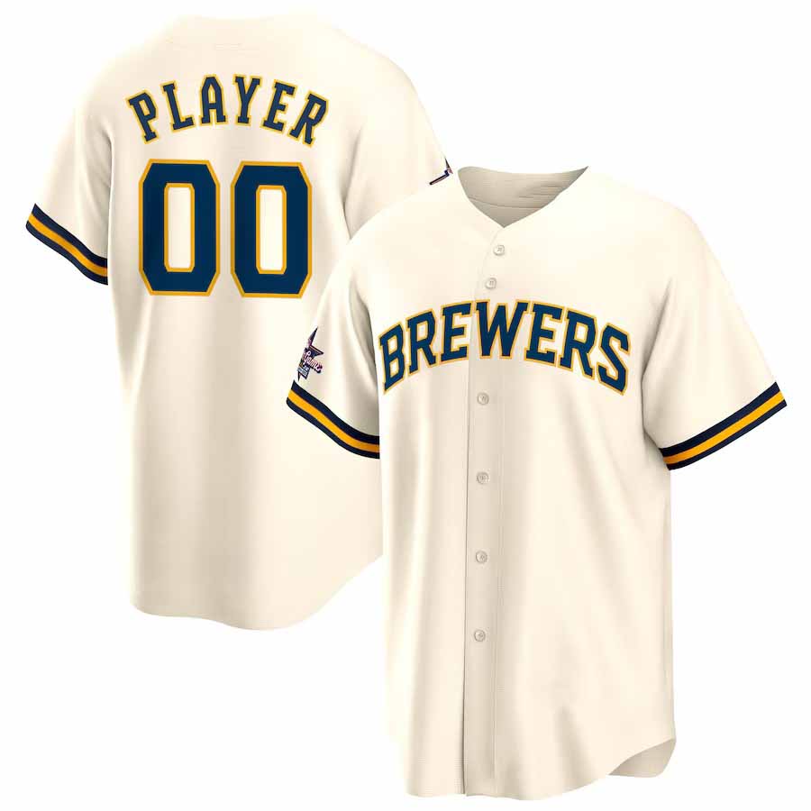 Custom Milwaukee Brewers 2025 All-Star Game Home Pick-A-Player Replica Jersey - Cream Baseball Jerseys - Main View