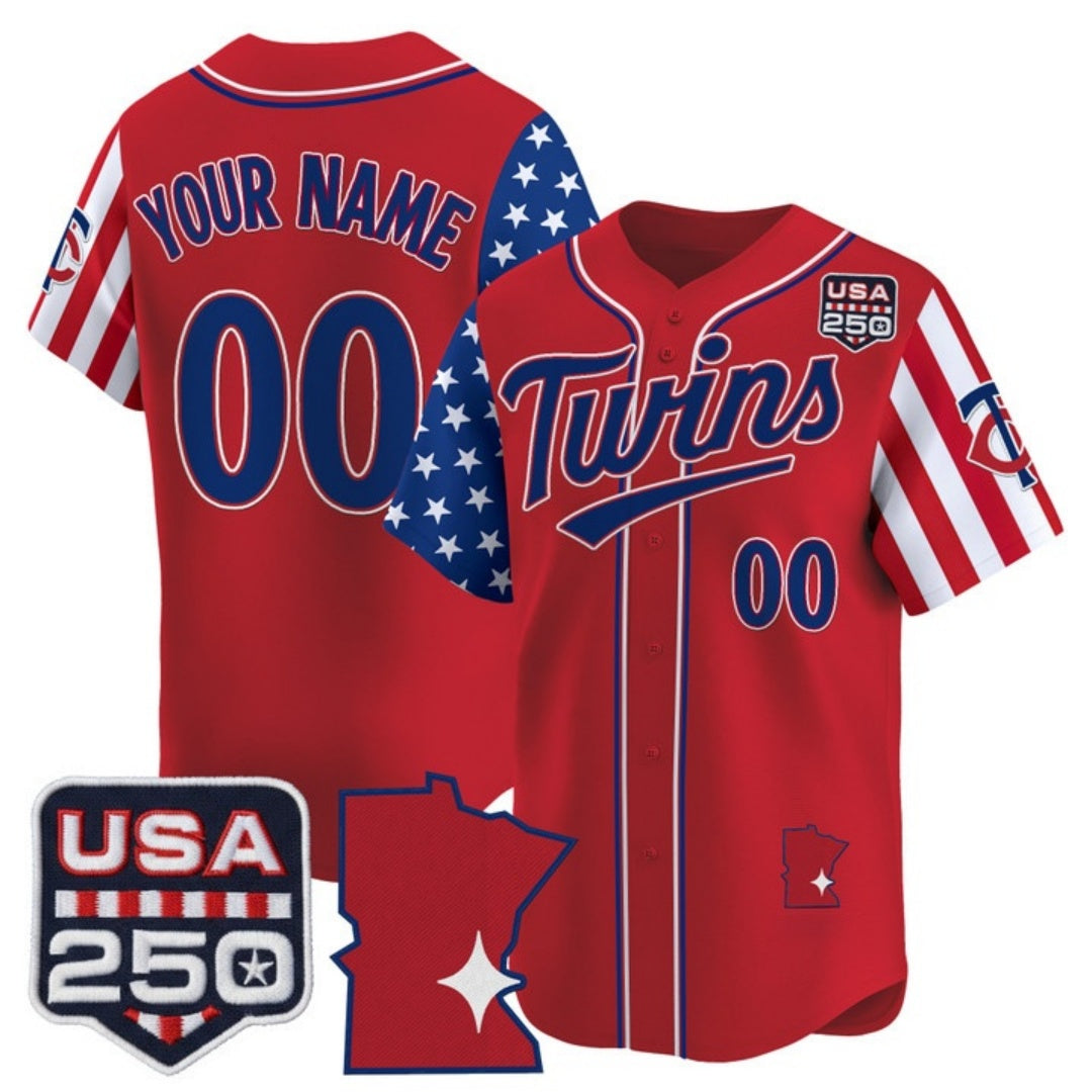 Custom Minnesota Twins America 250 Edition Vapor Premier Limited Red Stitched Baseball Jersey - Main View