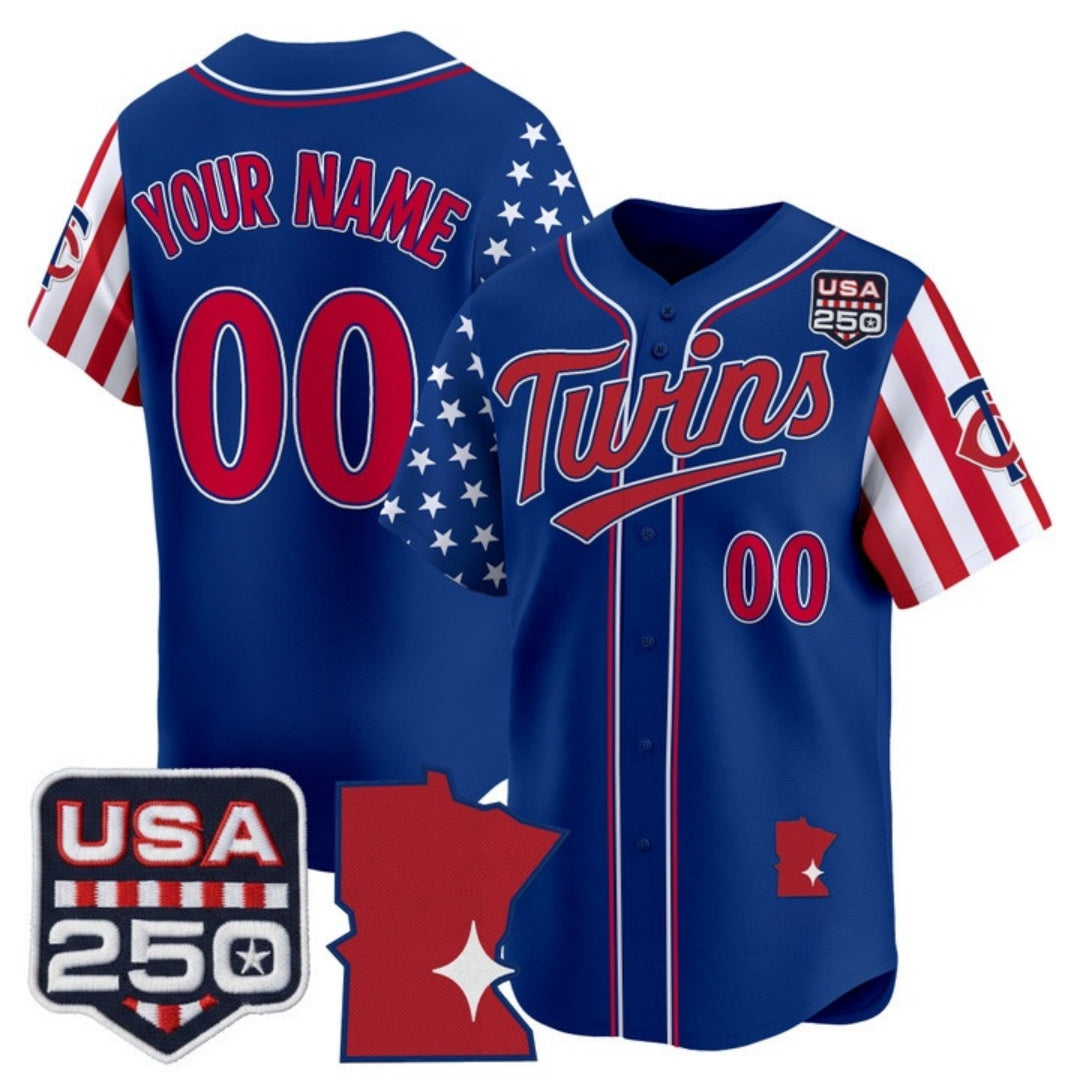 Custom Minnesota Twins America 250 Edition Vapor Premier Limited Royal Stitched Baseball Jersey - Main View
