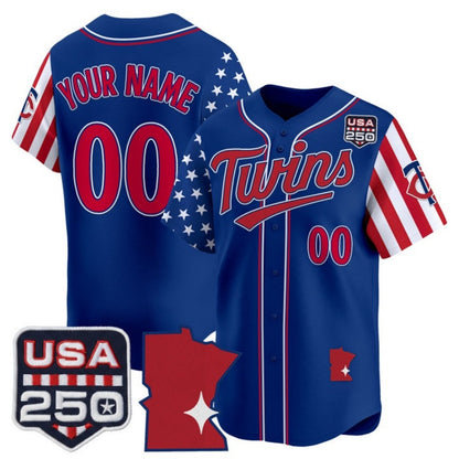 Custom Minnesota Twins America 250 Edition Vapor Premier Limited Royal Stitched Baseball Jersey - Main View