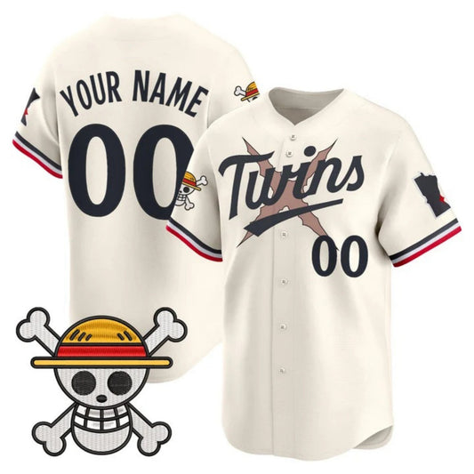 Custom Minnesota Twins x One Piece Cream Vapor Premier Limited Jersey - Stitched Baseball Jersey - Main View
