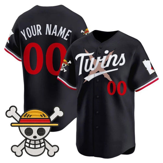 Custom Minnesota Twins x One Piece Navy Vapor Premier Limited Jersey - Stitched Baseball Jersey - Main View