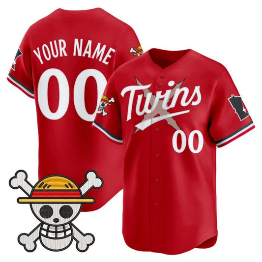 Custom Minnesota Twins x One Piece Red Vapor Premier Limited Jersey - Stitched Baseball Jersey - Main View