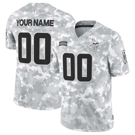 Custom MN.Vikings Active Player 2024 F.U.S.E Arctic Camo Salute To Service Limited Stitched Football Jersey - Main View