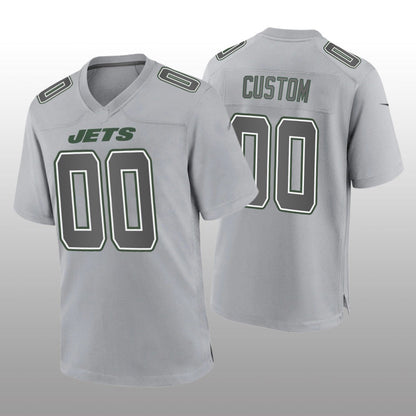 Custom NY.Jets Gray Game Atmosphere Jersey American Stitched Jersey Football Jerseys - Main View