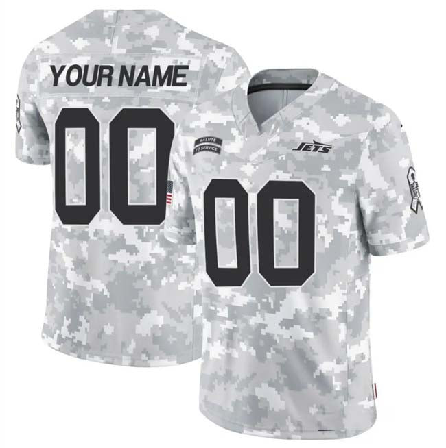Custom NY.Jets Active Player 2024 F.U.S.E Arctic Camo Salute To Service Limited Stitched Football Jersey - Main View