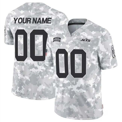 Custom NY.Jets Active Player 2024 F.U.S.E Arctic Camo Salute To Service Limited Stitched Football Jersey - Main View