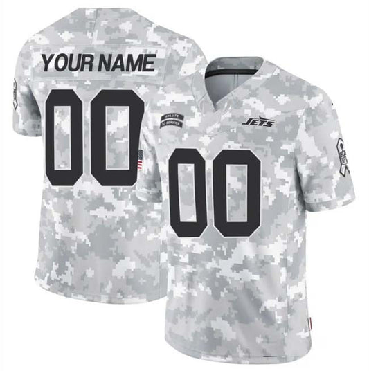 Custom NY.Jets Active Player 2024 F.U.S.E Arctic Camo Salute To Service Limited Stitched Football Jersey - Main View