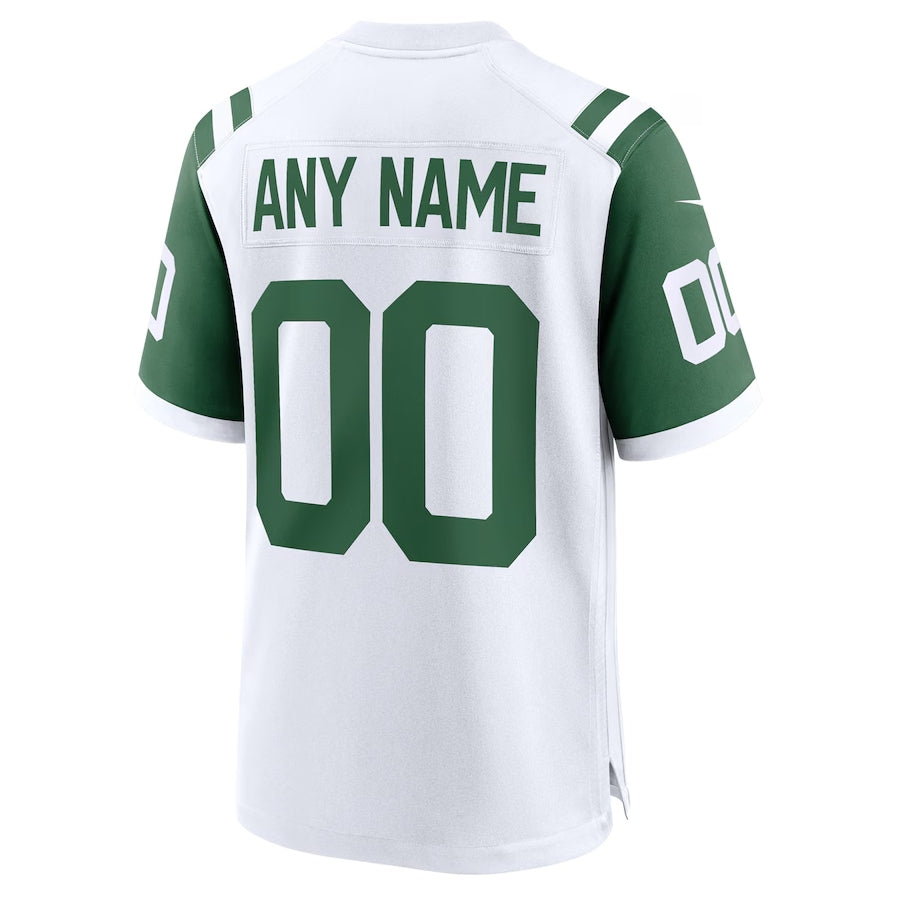 Custom NY.Jets Classic Alternate Replica Jersey - White Football Jersey - Main View