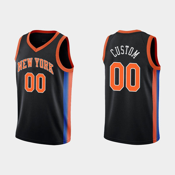 Custom NY.Knicks Active 2022-23 Black City Edition Stitched Basketball Jersey - Main View