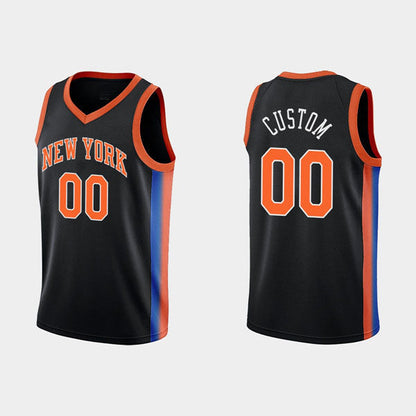 Custom NY.Knicks Active 2022-23 Black City Edition Stitched Basketball Jersey - Main View
