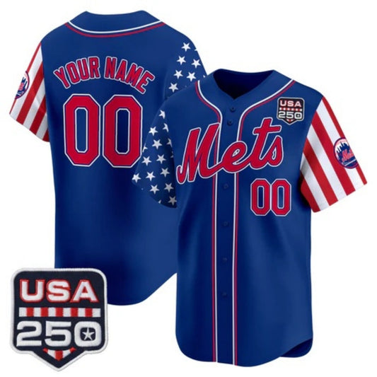 Custom New York Mets America 250 Edition Vapor Premier Limited Royal Stitched Baseball Jersey - Main View