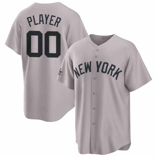 Custom New York Yankees 2025 All-Star Game Away Pick-A-Player Replica Jersey - Gray Baseball Jerseys - Main View