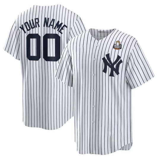 Custom New York Yankees Active Player White 2024 World Series Cool Base Stitched Baseball Jersey - Main View