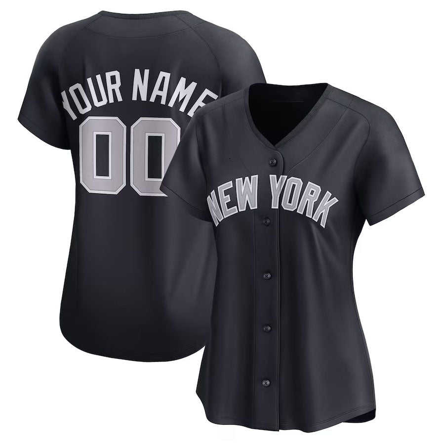 Custom New York Yankees Alternate Limited Jersey - Navy Stitched Baseball Jersey - Main View