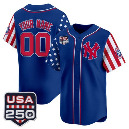 Custom New York Yankees America 250 Edition Vapor Premier Limited Royal Stitched Baseball Jersey - Main View