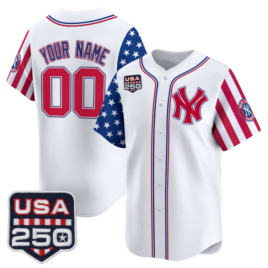 Custom New York Yankees America 250 Edition Vapor Premier Limited White Stitched Baseball Jersey - Main View