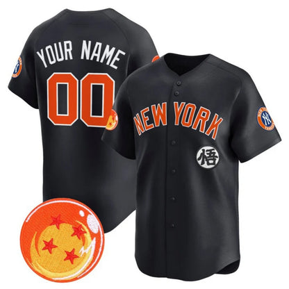 Custom New York Yankees x Dragon Ball Navy Vapor Premier Limited Jersey - All Stitched Baseball Jersey - Main View