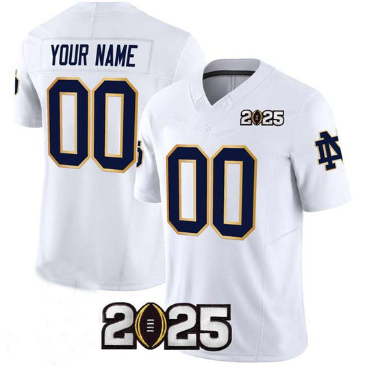 Custom N.Dame Fighting Irish ACTIVE PLAYER White F.U.S.E. 2025 CFP Final Patch Limited Stitched Football College Jerseys - Main View
