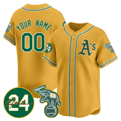 Custom Oakland Athletics Gold Jersey - Personalized Baseball Jersey - Main View