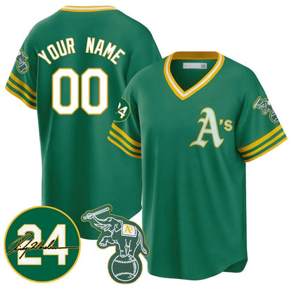 Custom Oakland Athletics Kelly Green Road Cooperstown Jersey - Personalized Baseball Jersey - Main View