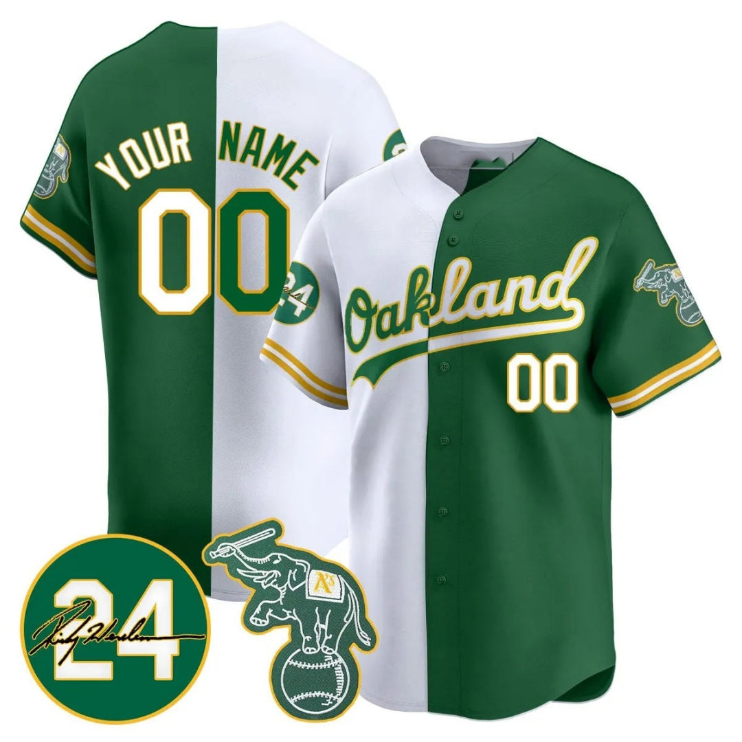 Custom Oakland Athletics White Green Jersey - Personalized Baseball Jersey - Main View