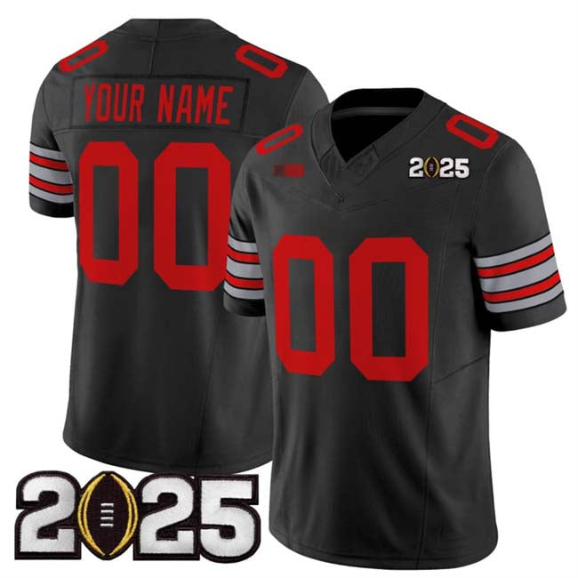 Custom O.State Buckeyes Active Player Black 2025 CFP Final Patch F.U.S.E. Vapor Limited Stitched Football American College Jerseys - Main View