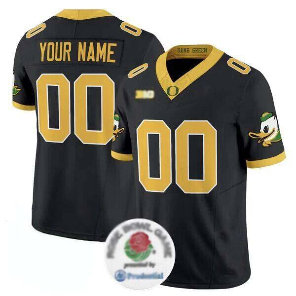 Custom O.Ducks Active Player Black 2024 F.U.S.E. Rose Bowl Vapor Limited Stitched Football American College Jerseys - Main View