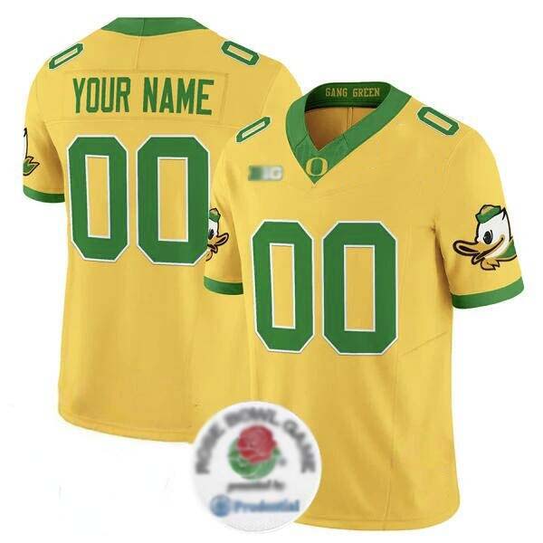 Custom O.Ducks Active Player Gold 2024 F.U.S.E. Rose Bowl Vapor Limited Stitched Football American College Jerseys - Main View