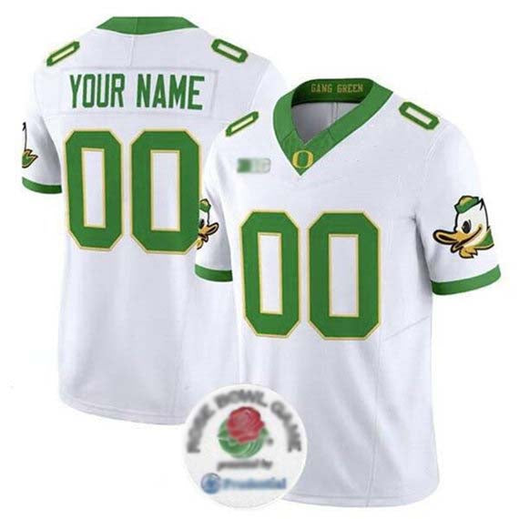 Custom O.Ducks Active Player White 2024 F.U.S.E. Rose Bowl Vapor Limited Stitched Football American College Jerseys - Main View