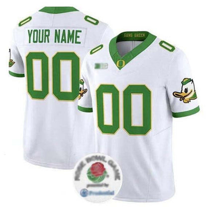 Custom O.Ducks Active Player White 2024 F.U.S.E. Rose Bowl Vapor Limited Stitched Football American College Jerseys - Main View