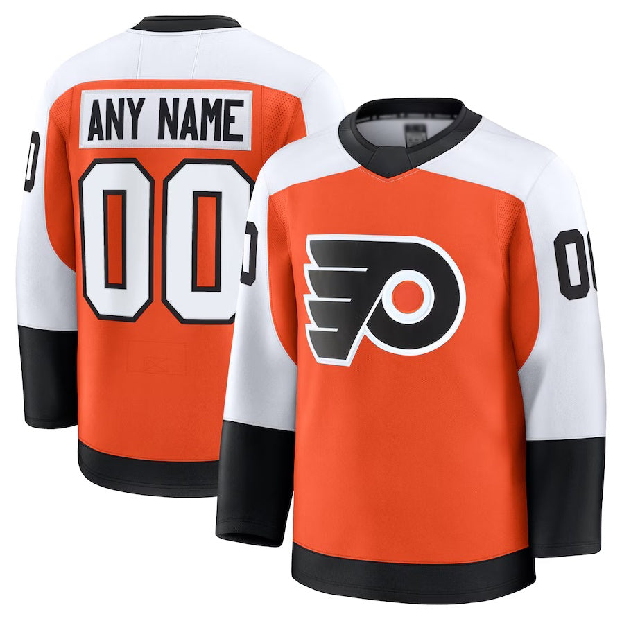 Custom P.Flyers Fanatics Home Premium Jersey - Orange Stitched American Hockey Jerseys - Main View